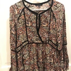 American Eagle Dark Paisley Floral 70's Dress